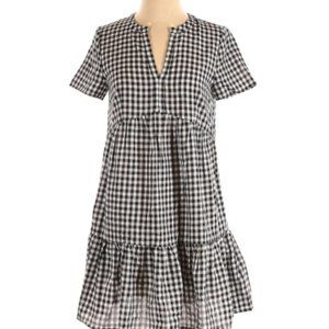 re:named Tiered Gingham Dress / cotton mini